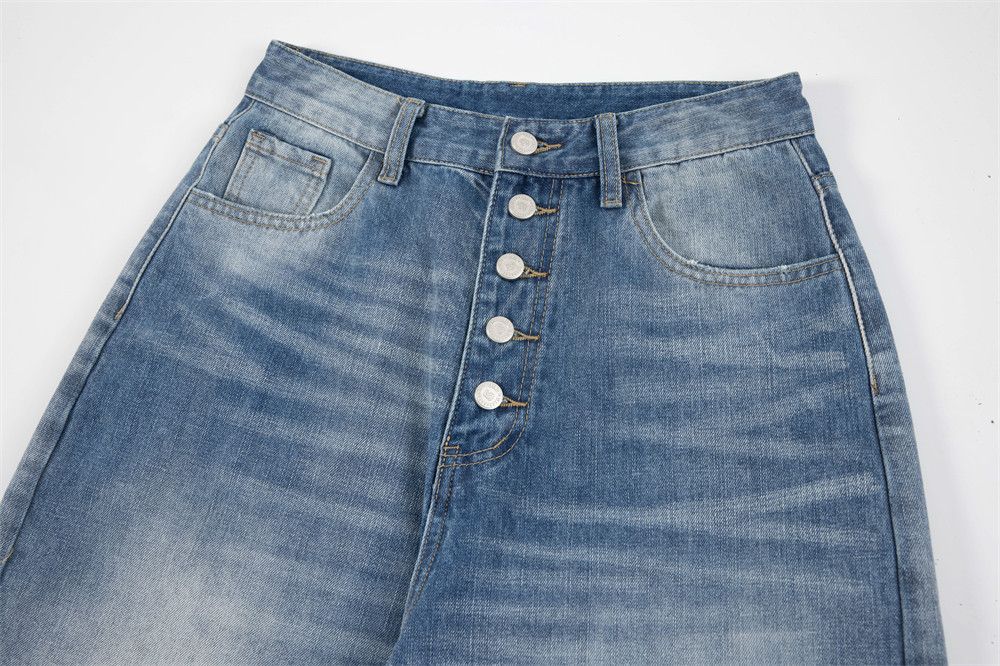Japanese Brand × Jean Men's high street button loose gradient wash jeans Size US 32 / EU 48 - 4 Thumbnail