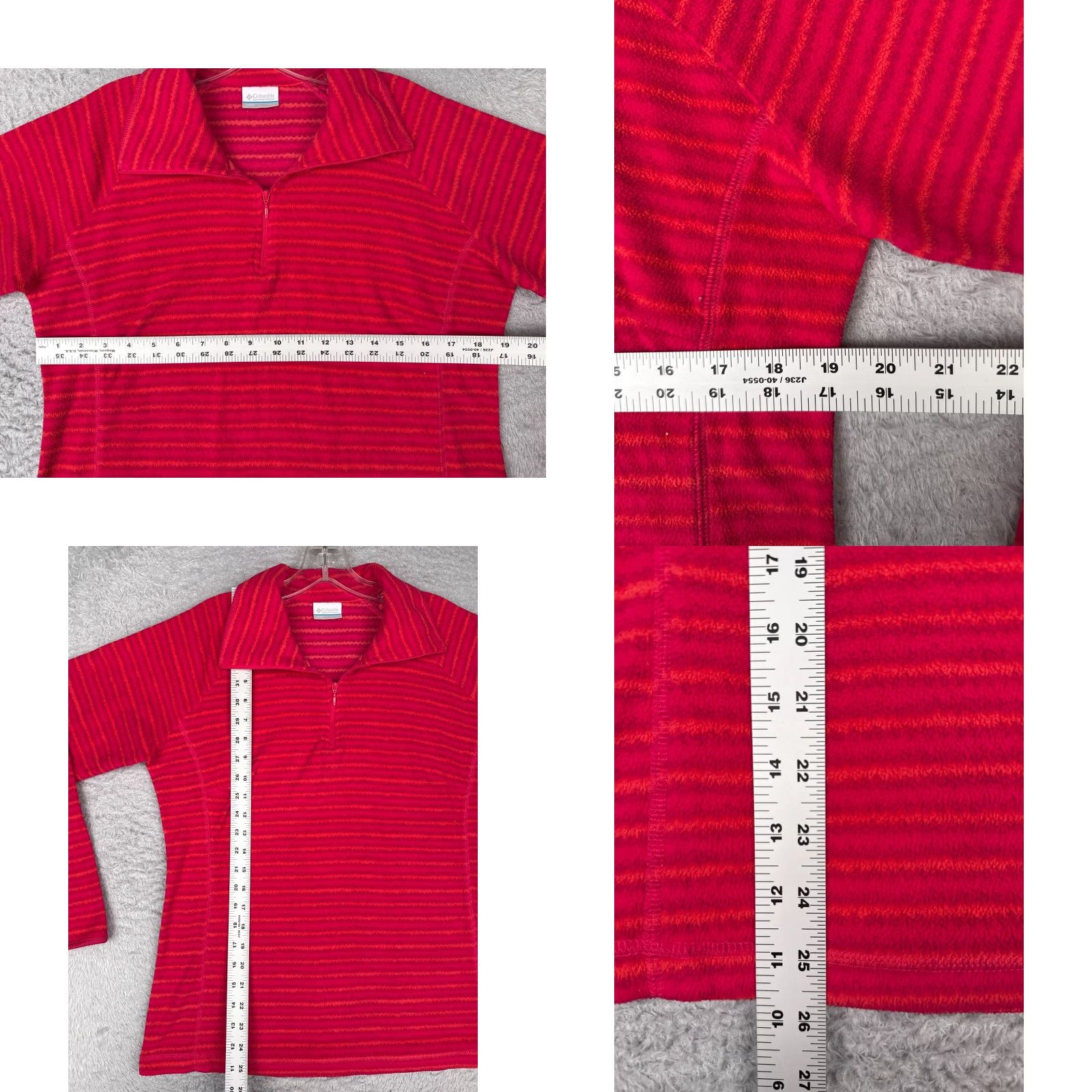 Vintage Columbia Sweater Women Large Red Geometric Fleece 1/4 Zip Mock Neck Pullover Size L / US 10 / IT 46 - 8 Thumbnail