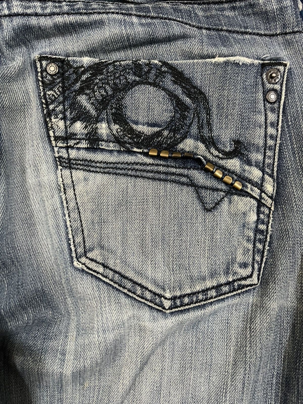 Diesel × Diesel Black Gold Vintage Diesel Embroidded Distressed Denim Size US 31 - 18 Thumbnail