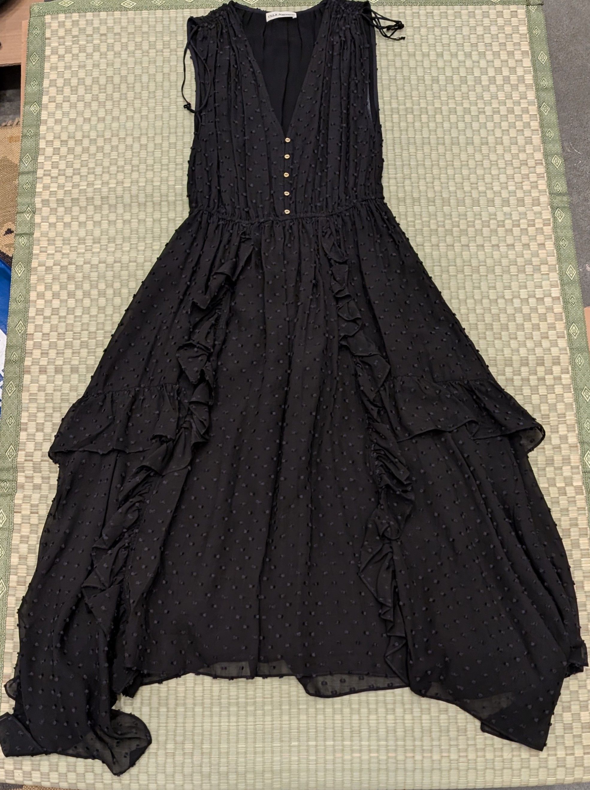Ulla Johnson Ulla Johnson Auriele Silk Dot Handkerchief Dress in Noir Size M / US 6-8 / IT 42-44 - 1 Thumbnail