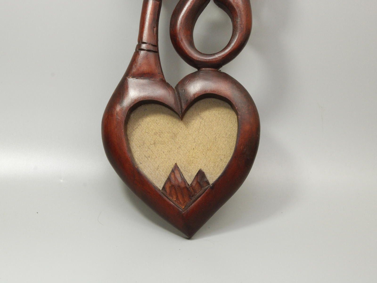 2120 Handcrafted Hand Carved Wooden Wall Hanging with Heart Palm Tree Design Size ONE SIZE - 2 Thumbnail