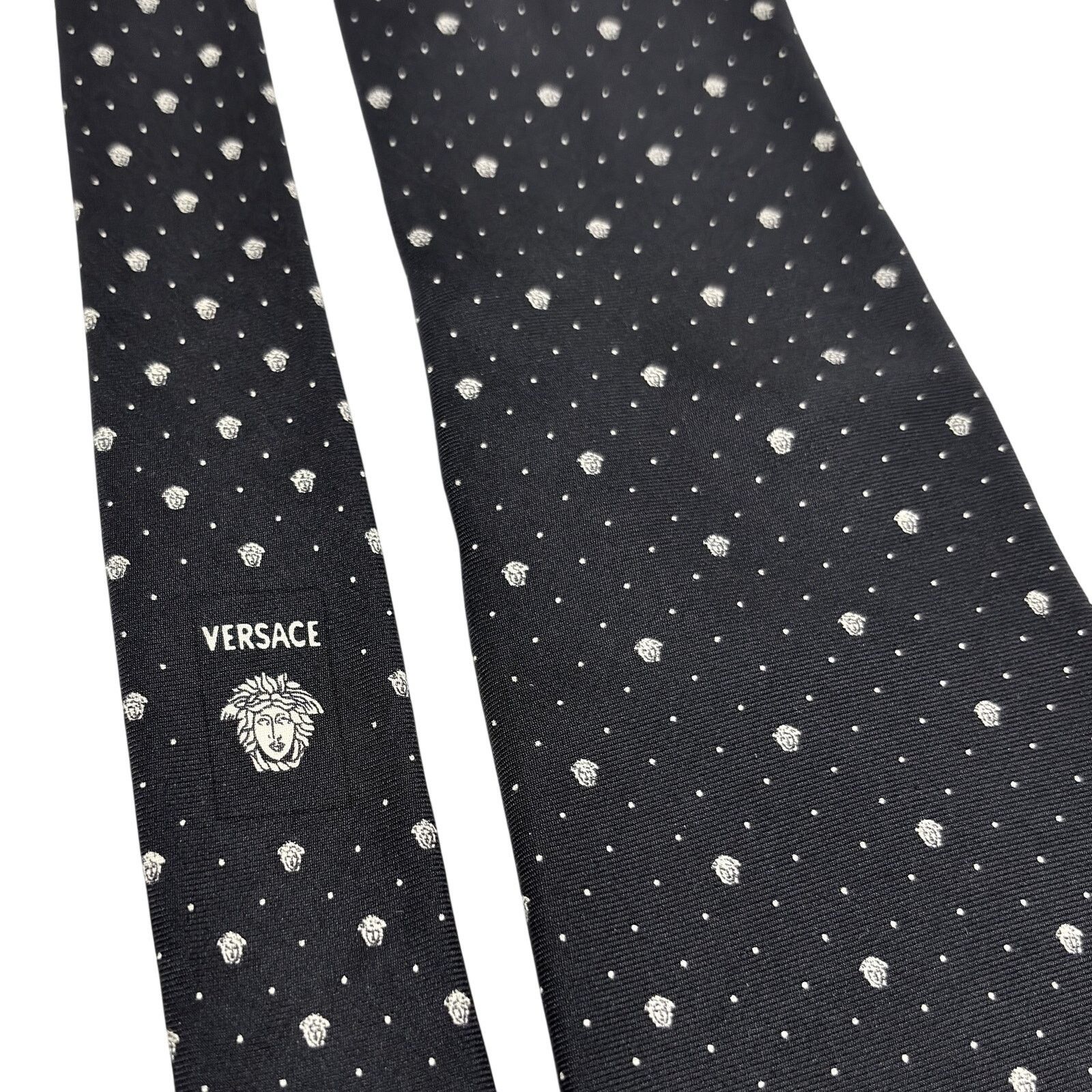 Versace Versace Vintage Black Medusa Tie Size ONE SIZE - 3 Thumbnail