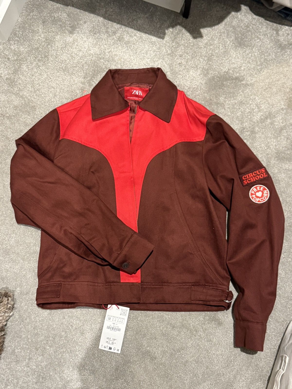 Zara x Harry Lambert red color block jacket