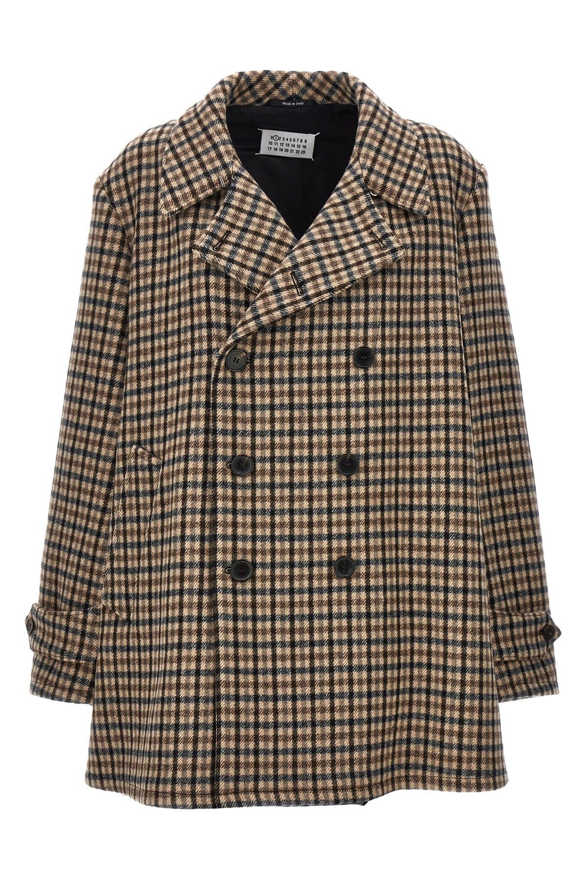 image of Maison Margiela Double-Breasted Check Coat, Women's (Size Small)