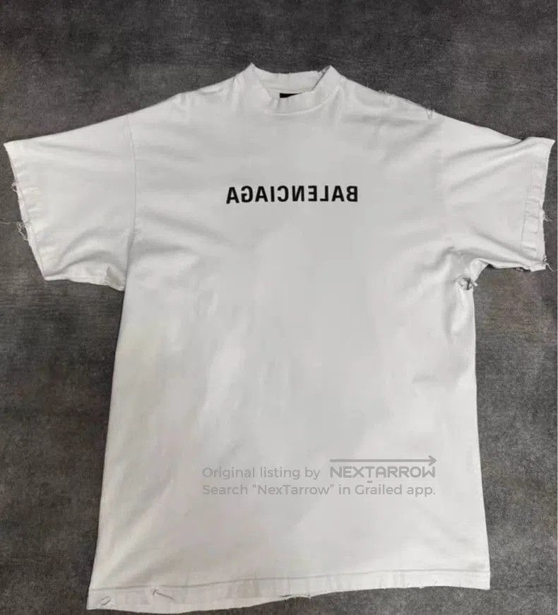 Balenciaga Balenciaga Mirror Distressed Short Sleeve Tee. Size US XS / EU 42 / 0 - 1 Thumbnail
