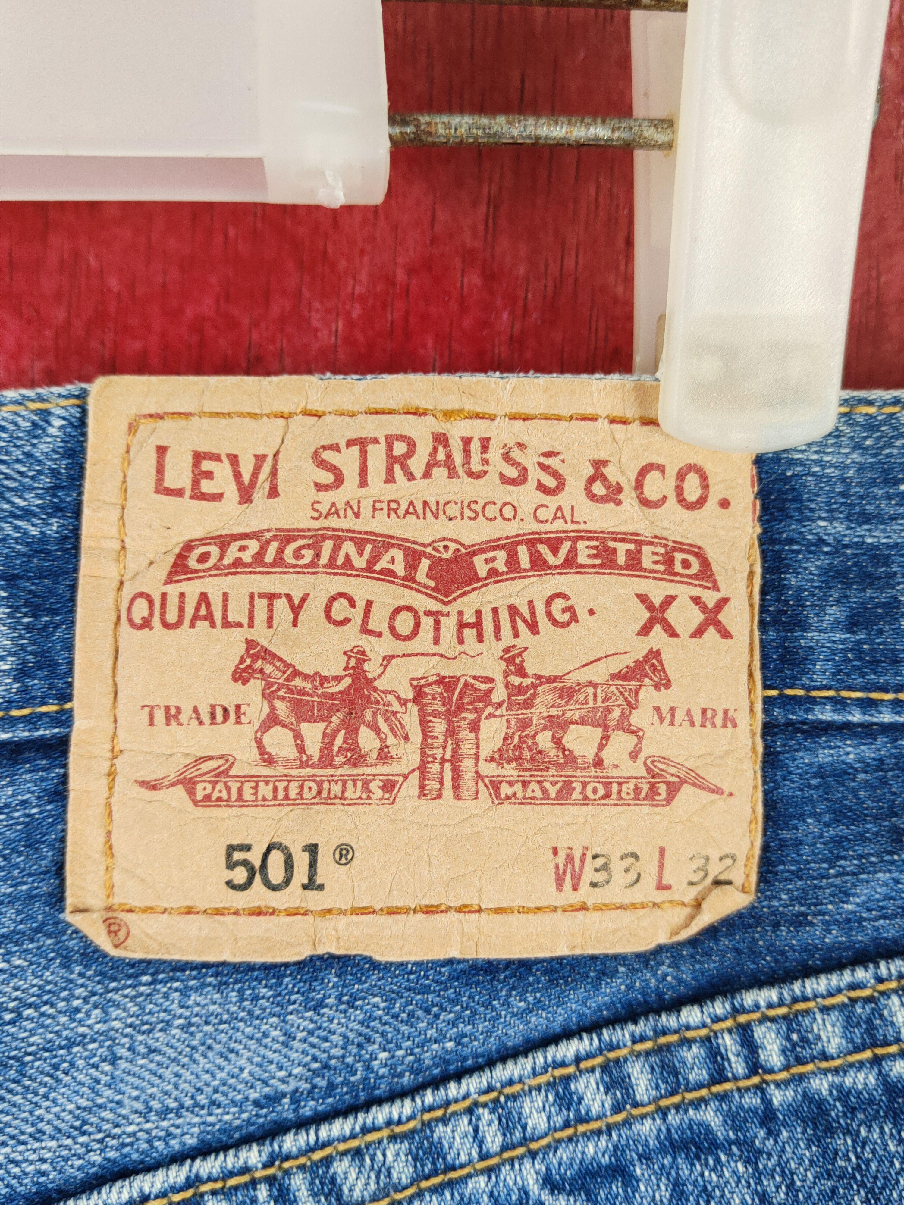 Japanese Brand 501 Levi's Blue Distressed Ripped Jeans #S1830 Size US 33 - 8 Thumbnail