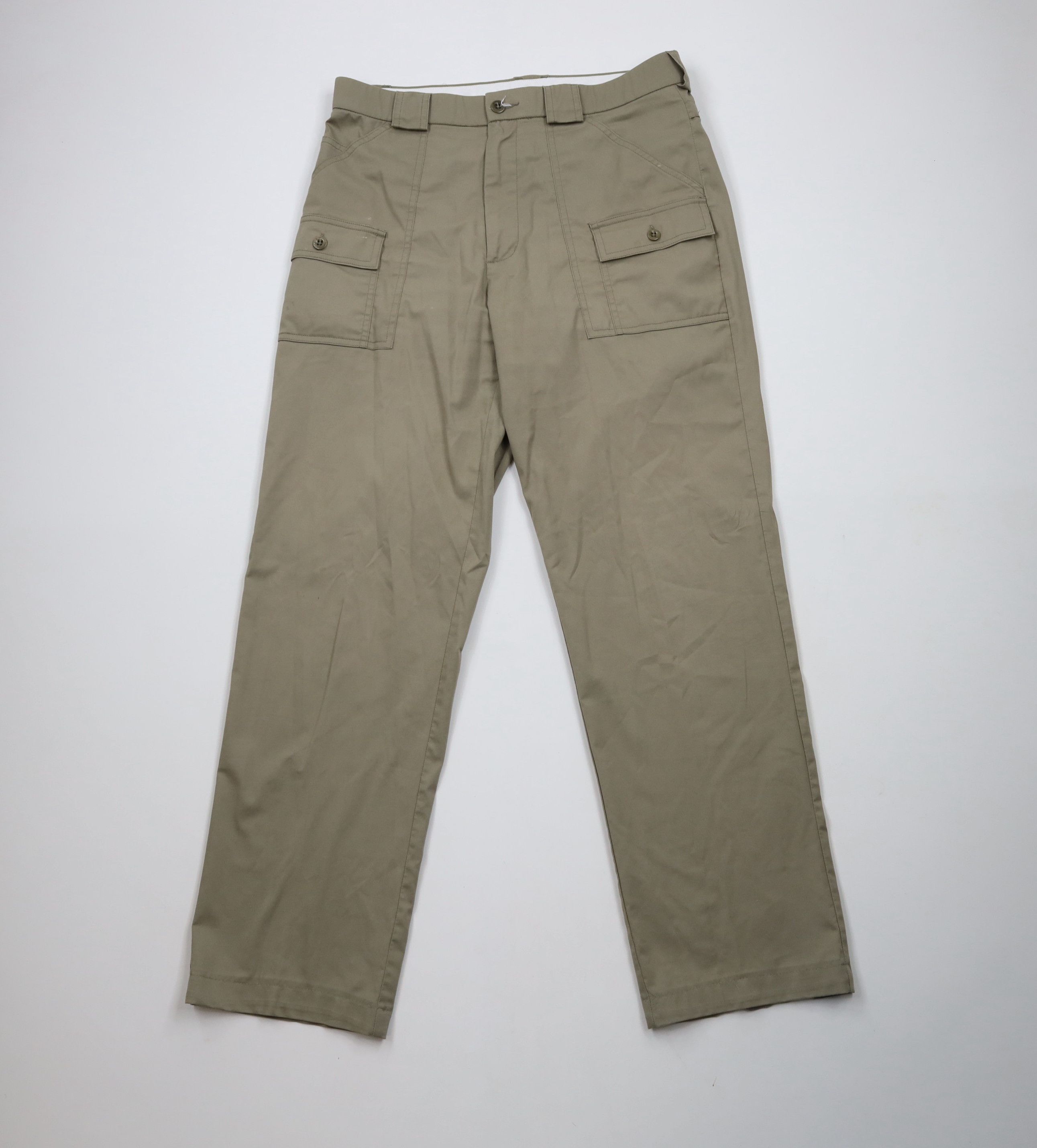 Vintage Vintage 90s Streetwear Stretch Wide Leg Front Cargo Pants Size US 34 / EU 50 - 1 Thumbnail