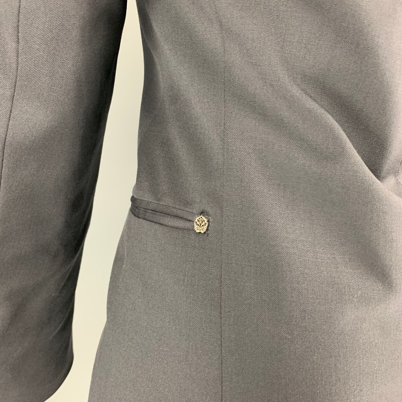 Versace Vintage Size 34 Regular Gray Virgin Wool Sport Coat Size 34R - 5 Thumbnail