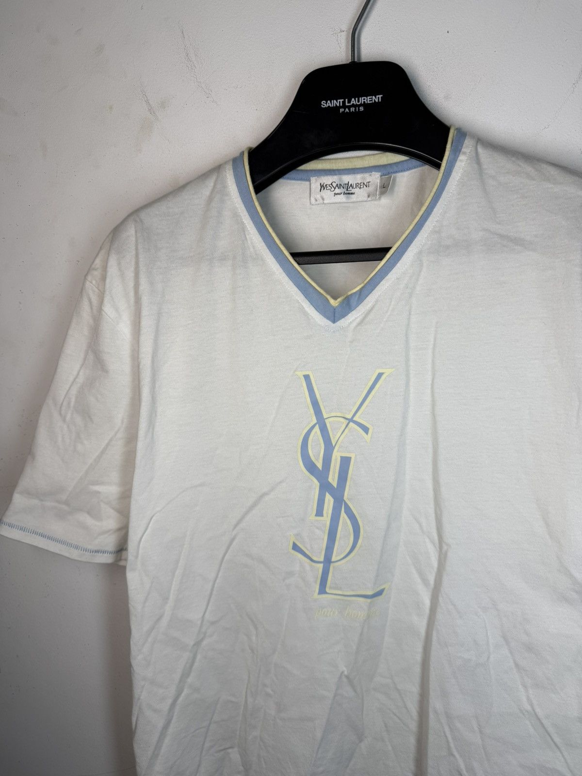 Big Logo YSL T-shirt White Yves Saint Laurent T-Shirt