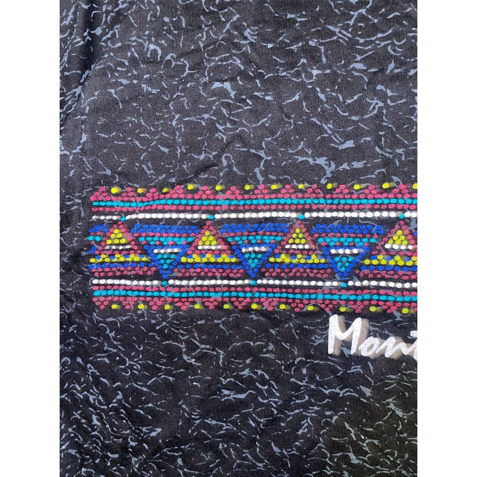 Jerzees Vintage Native American Shirt Montana Black AOP Tee 90s M Size US M / EU 48-50 / 2 - 5 Thumbnail