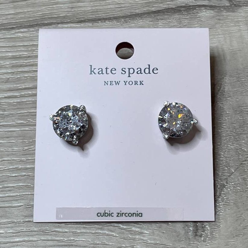 Kate Spade Kate Spade Rise and Shine Clear Stone Silver Patin Earrings Size ONE SIZE - 1 Thumbnail