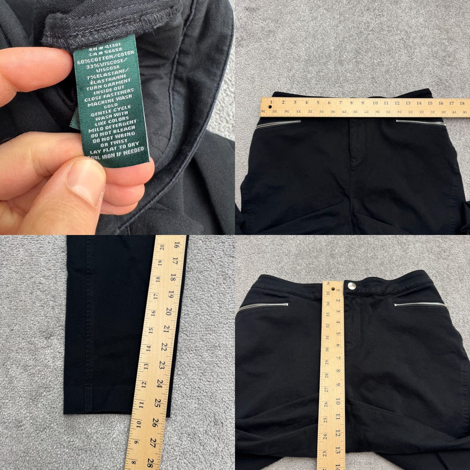 Ralph Lauren Lauren Ralph Lauren Tapered Leg Trouser Pants Womens 16W Plus Black ZIp Pocket Casual Workwear Shirt? Size 38" / US 16 / IT 52 - 8 Thumbnail
