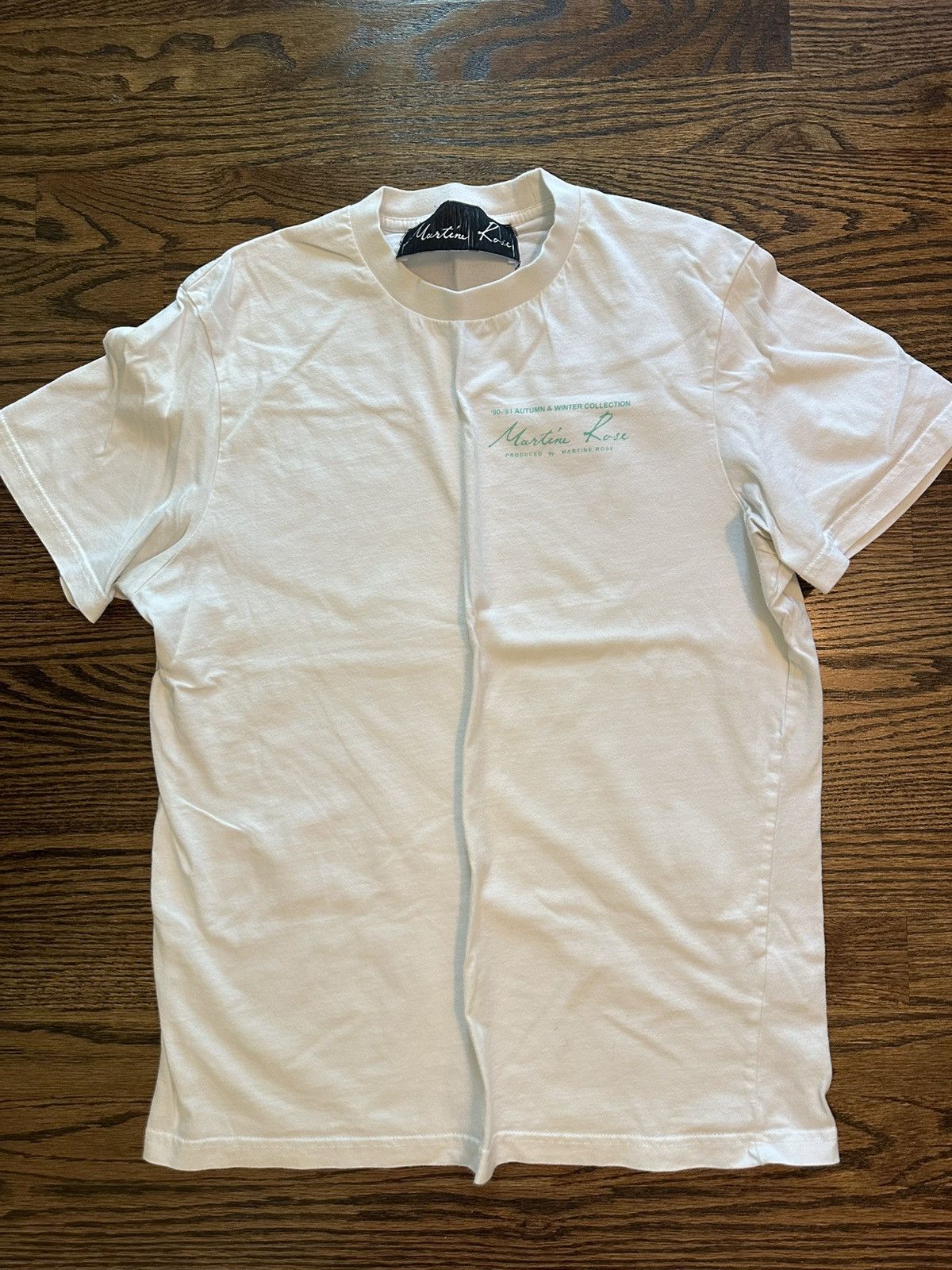 image of Martine Rose Classic Logo Tee in White, Men's (Size Small)