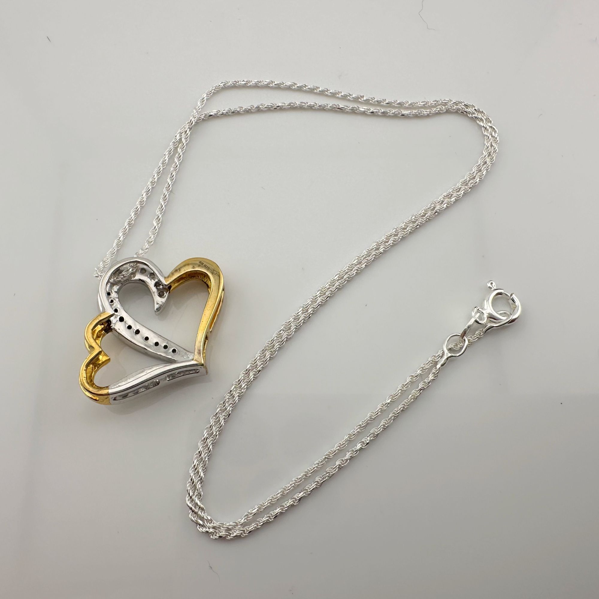 Other Two Hearts as One 1/4 Carat Natural Diamond Necklace Size ONE SIZE - 9 Thumbnail