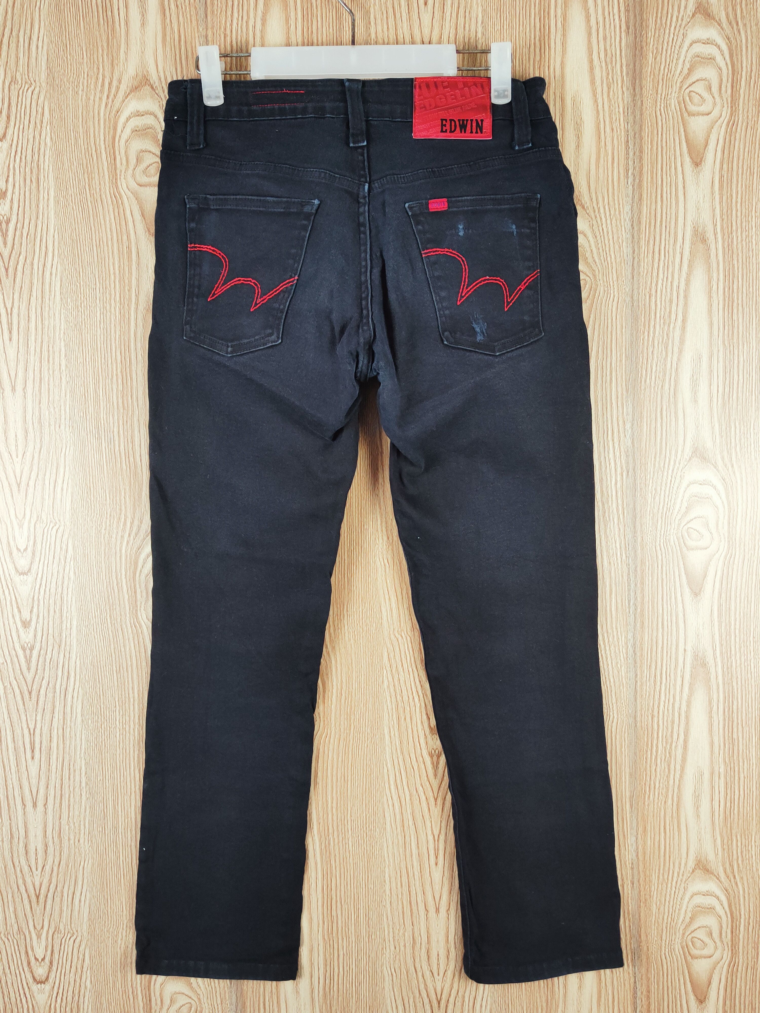 Edwin Edwin Black Distressed Ripped Jeans #S2763 Size US 29 - 8 Thumbnail