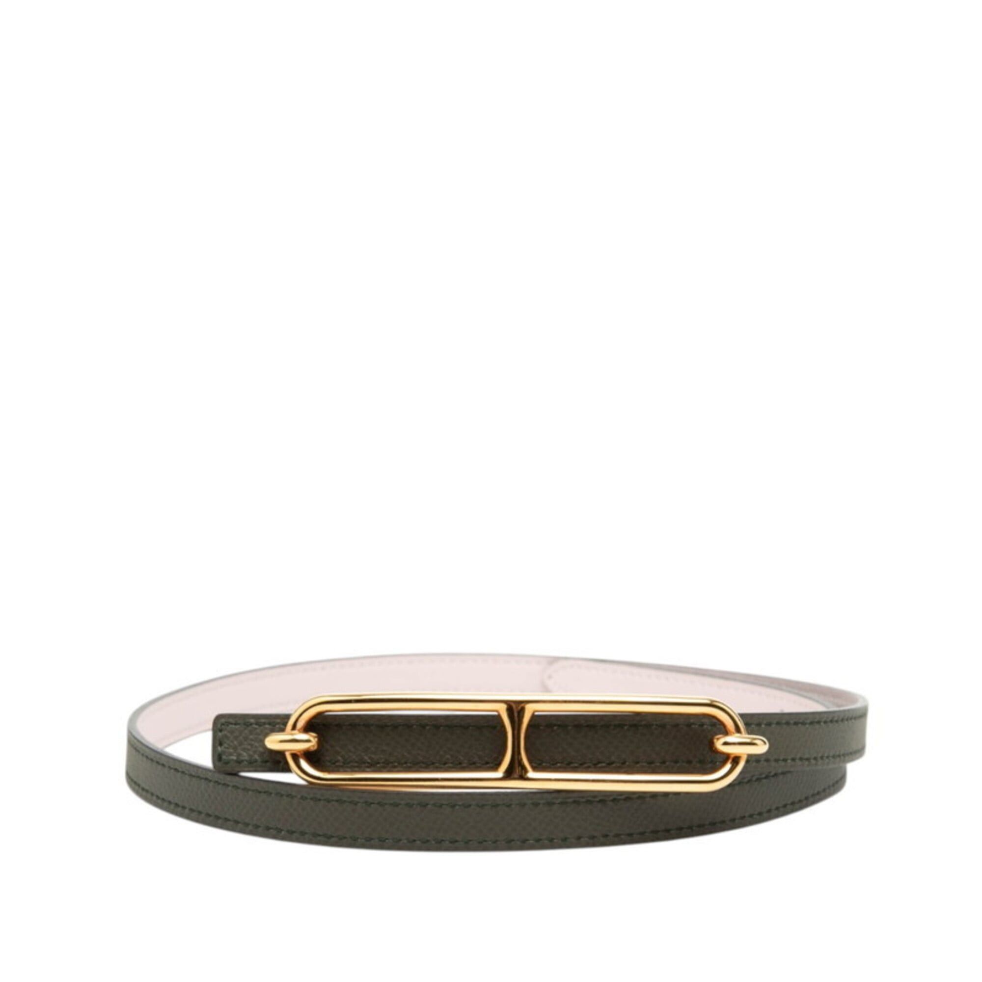 Hermes Hermes Reversible Belt, Size 75, Pink/Dark Green Leather, Women's. Size ONE SIZE - 1 Thumbnail