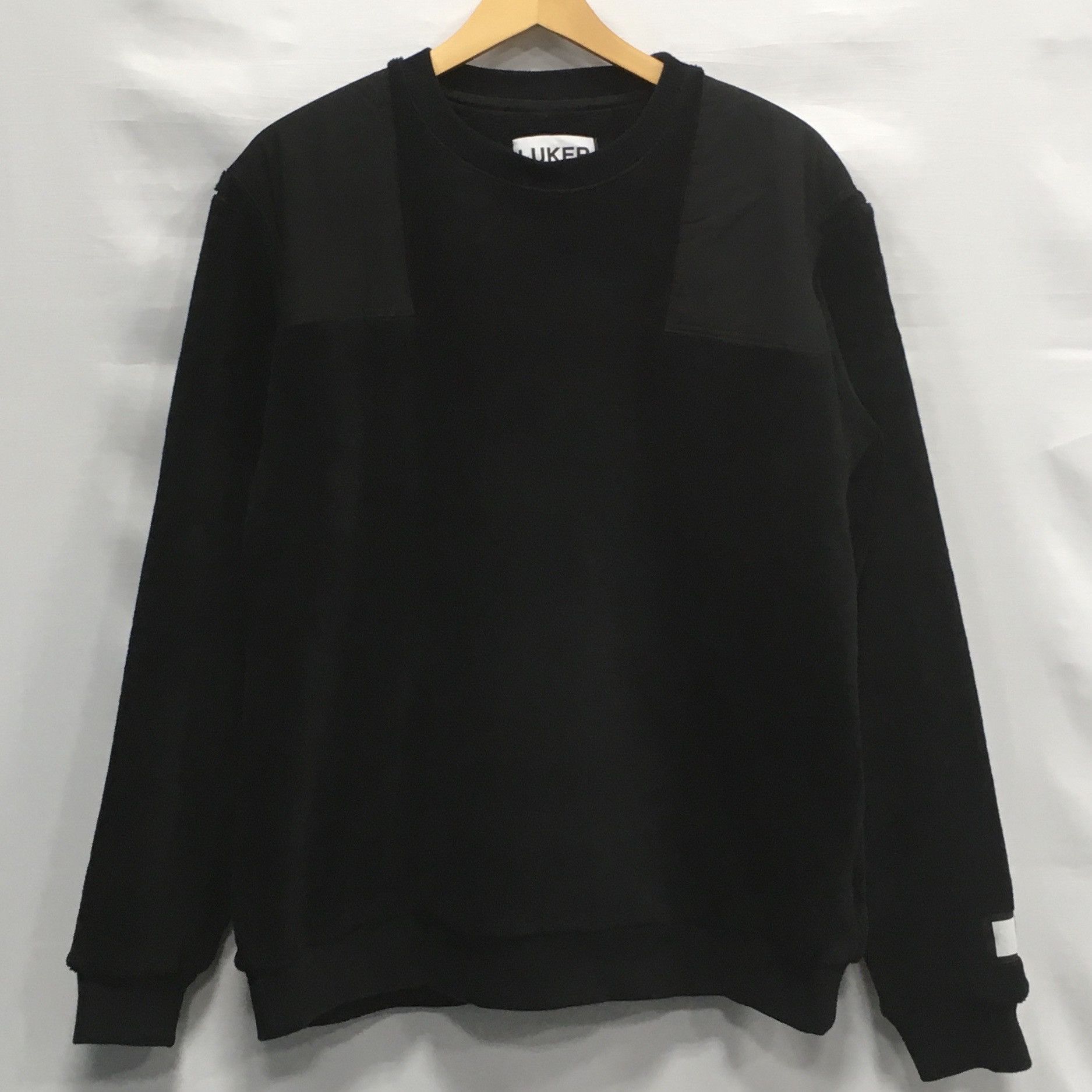 Sweatshirt Pullover Fleece Plain Crewneck Pullover Black