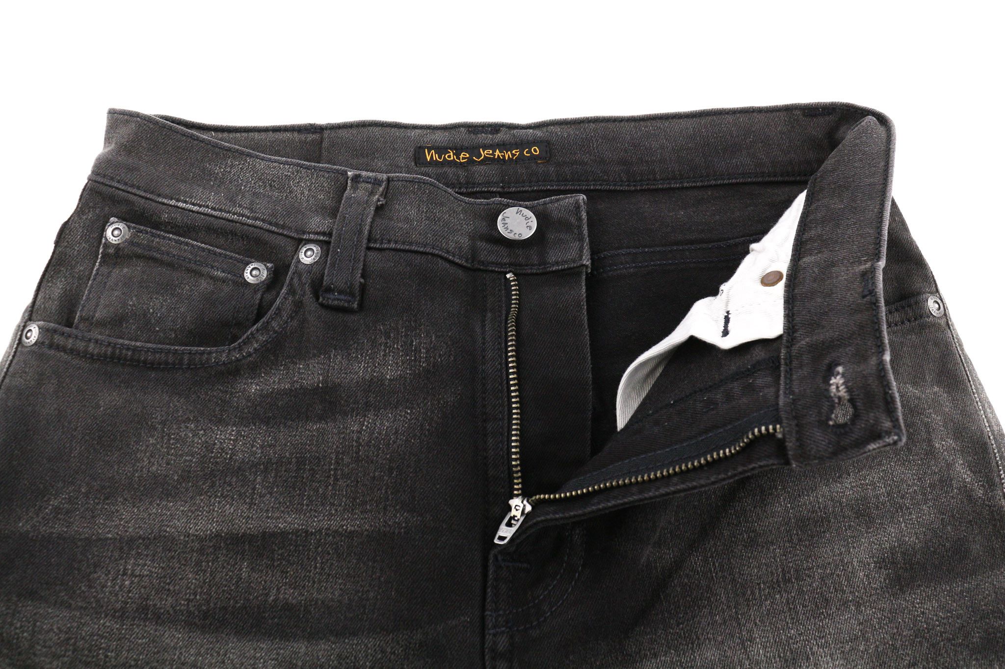 Nudie Jeans PIPE LED W29/L32 Grey Marble Organic Skinny Zip Dark 81917 Size US 29 - 4 Thumbnail