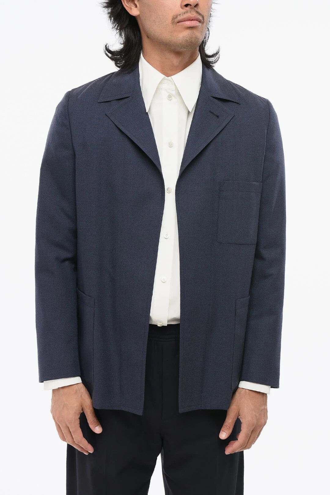 Fendi og1mm0426 Virgin Wool Jacket in Blue Size US M / EU 48-50 / 2 - 1 Thumbnail