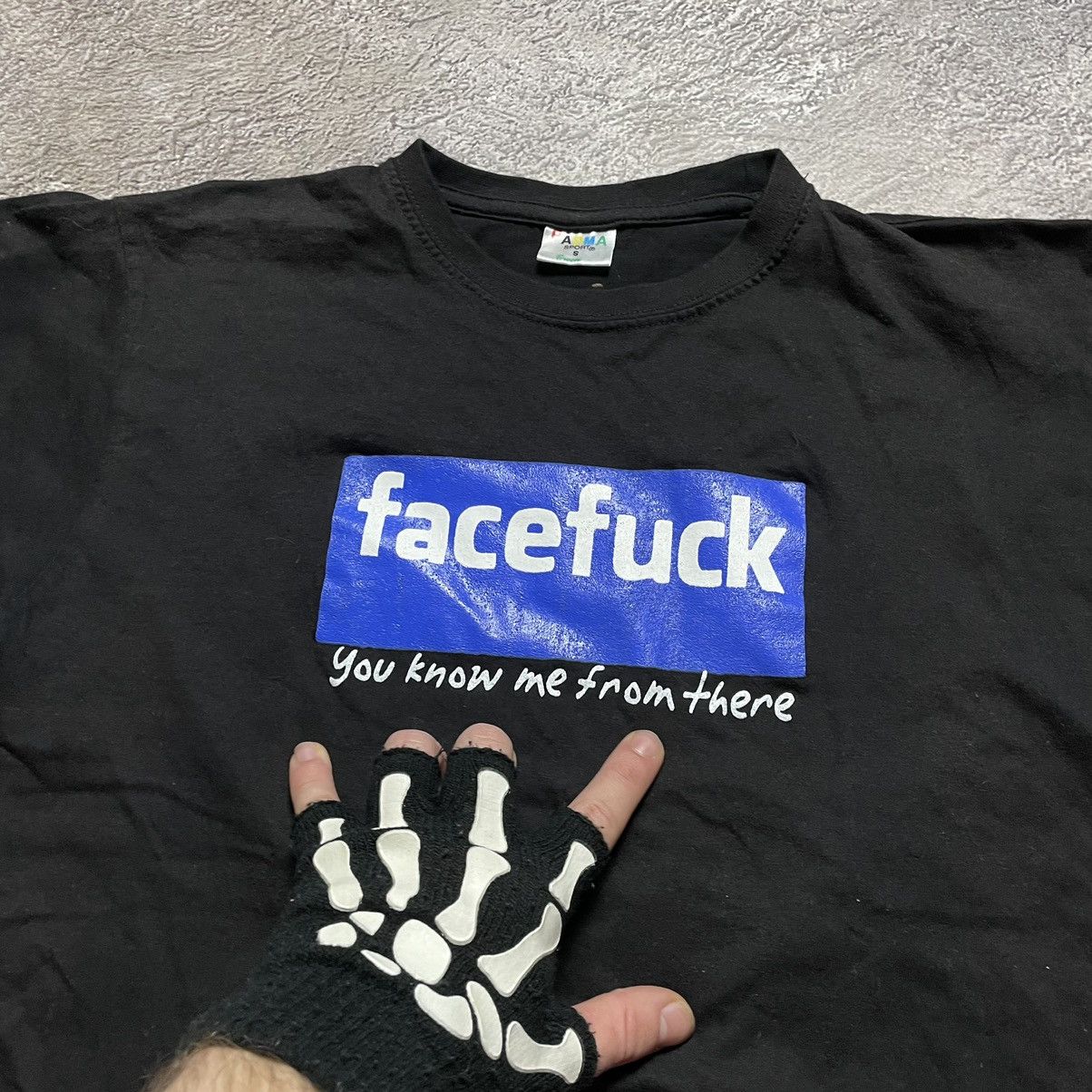 Vintage Vintage Y2K Facefuck Graphic Tee Streetwear Grunge Black S Size US S / EU 44-46 / 1 - 6 Thumbnail