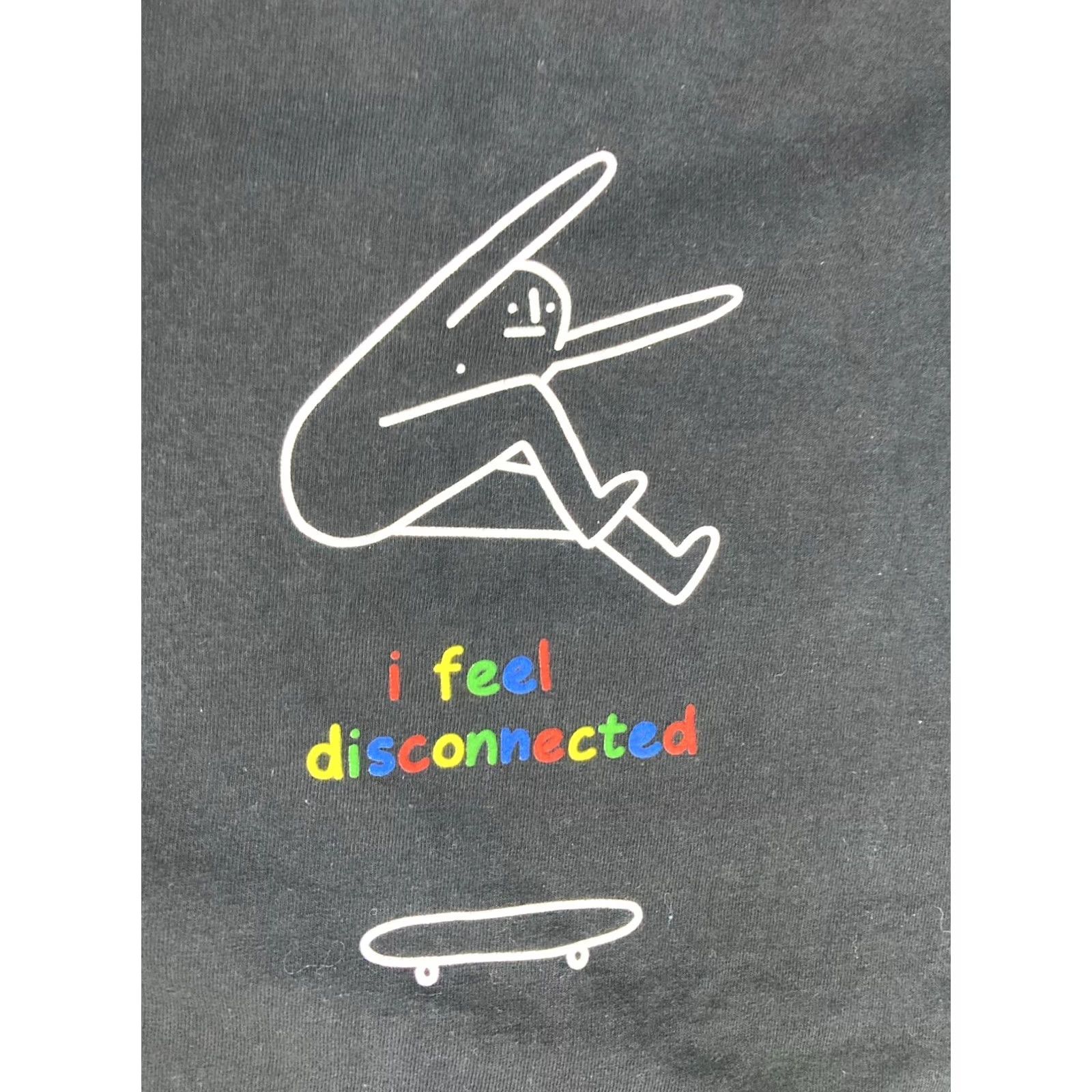 Vintage VINTAGE Leon Karssen I Feel Disconnected Graphic T-shirt Men Small Black Short Sleeve Size US S / EU 44-46 / 1 - 2 Thumbnail