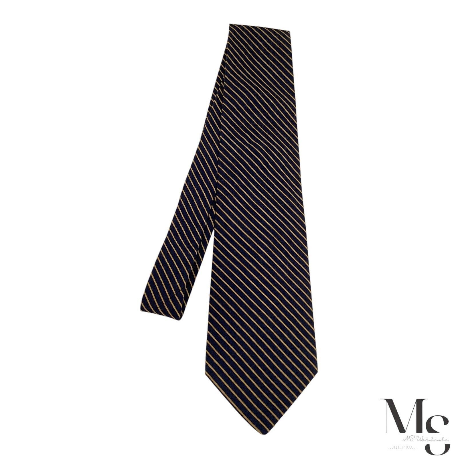 Other MARK STEFEN MARENGO Navy With Light Brown Stripe Silk Tie H. Size ONE SIZE - 3 Thumbnail