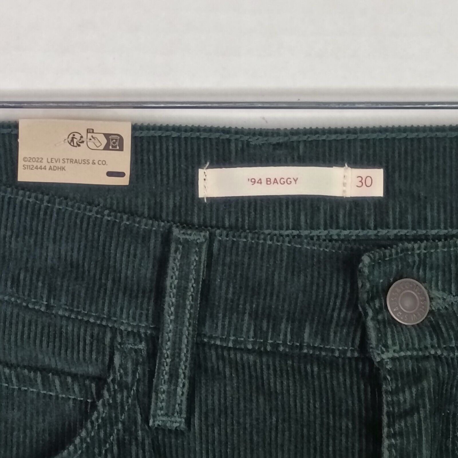 Levi's Levi's Women's 94 Baggy Green Corduroy Loose Fit Pants 30x31 Size 30" / US 8 / IT 44 - 3 Thumbnail