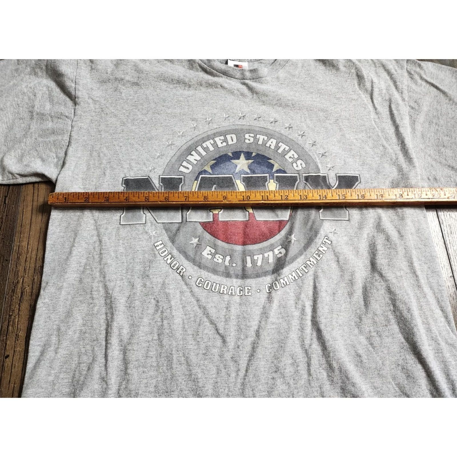 Vintage VINTAGE Bayside T-Shirt United States Navy American Flag Mens L Gray Cotton Blend Short Sleeve Crew Neck 90s Retro Military USA Logo Size US L / EU 52-54 / 3 - 3 Thumbnail