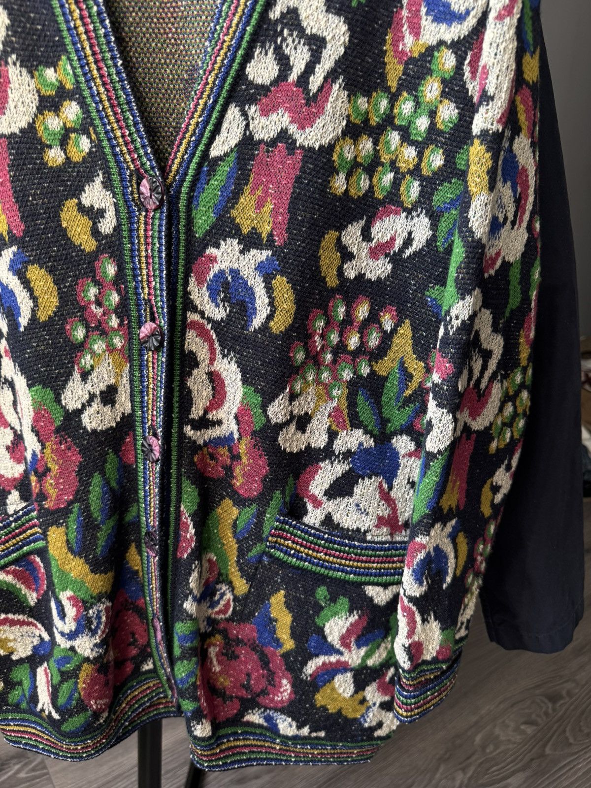 Missoni × Vintage Missoni Vintage 1990 floral knitted cardigan Size L / US 10 / IT 46 - 2 Thumbnail
