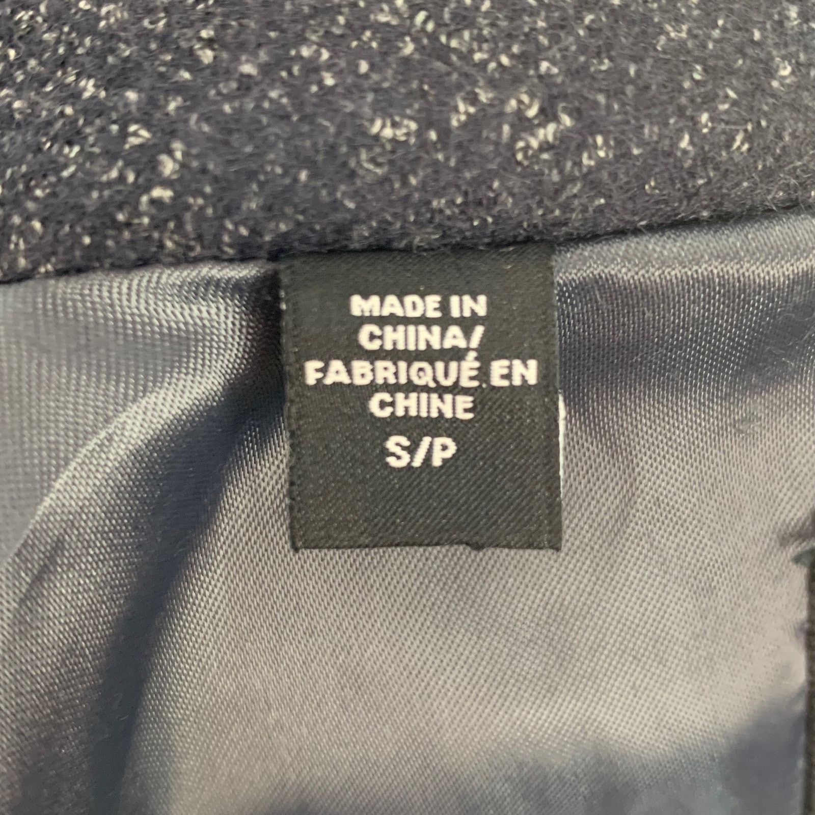 Saks Fifth Avenue SAKS FIFTH AVENUE Size 40 Navy Grey Plaid Wool Blend Coat Size US L / EU 52-54 / 3 - 6 Thumbnail