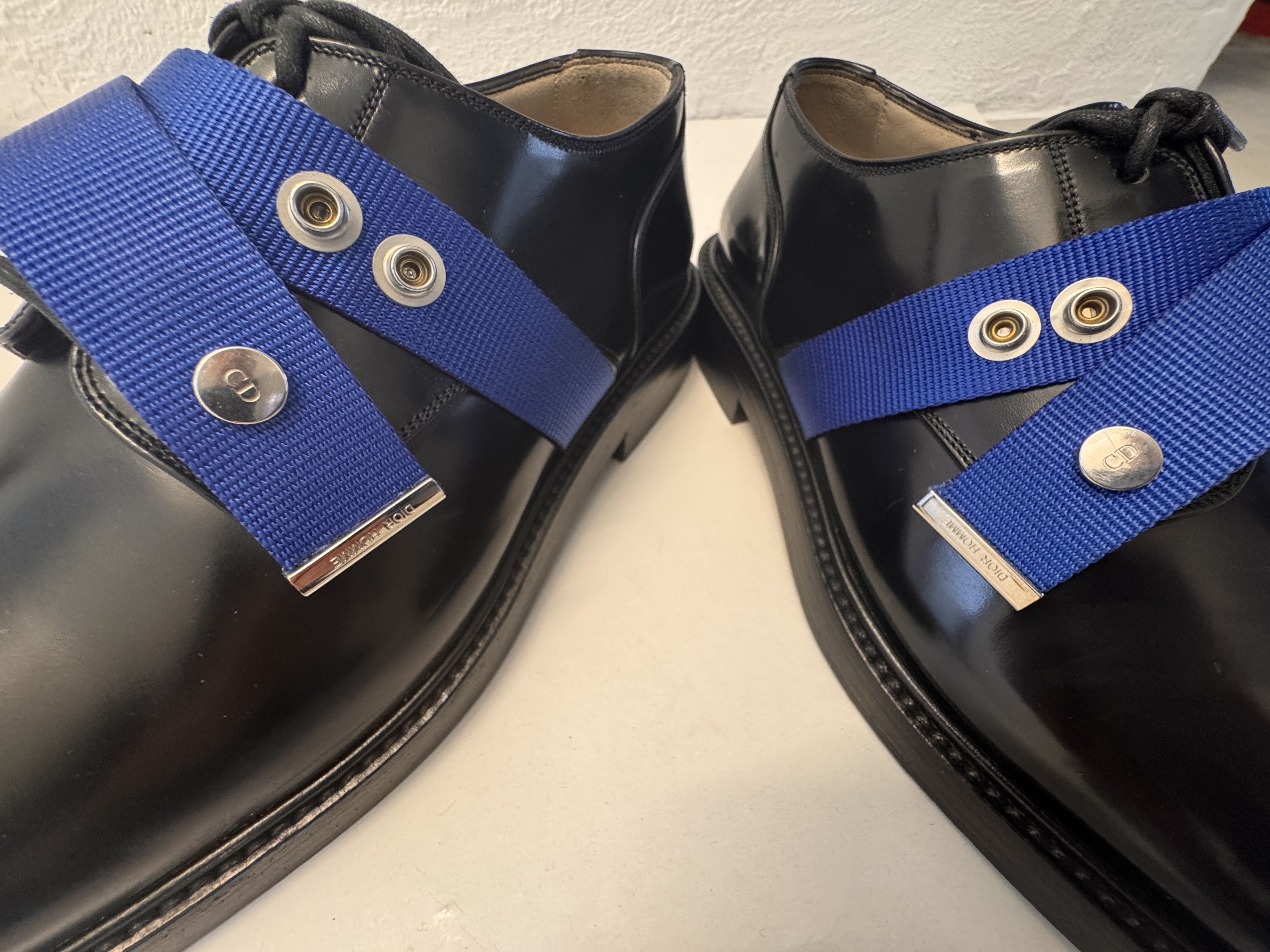 Dior DIOR HOMME H965 Derby Black Shoes with Blue belting EU39 Size US 6 / EU 39 - 12 Thumbnail