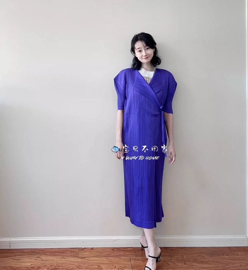 Issey Miyake Issey Miyake Purple dress Size XL / US 12-14 / IT 48-50 - 2 Thumbnail