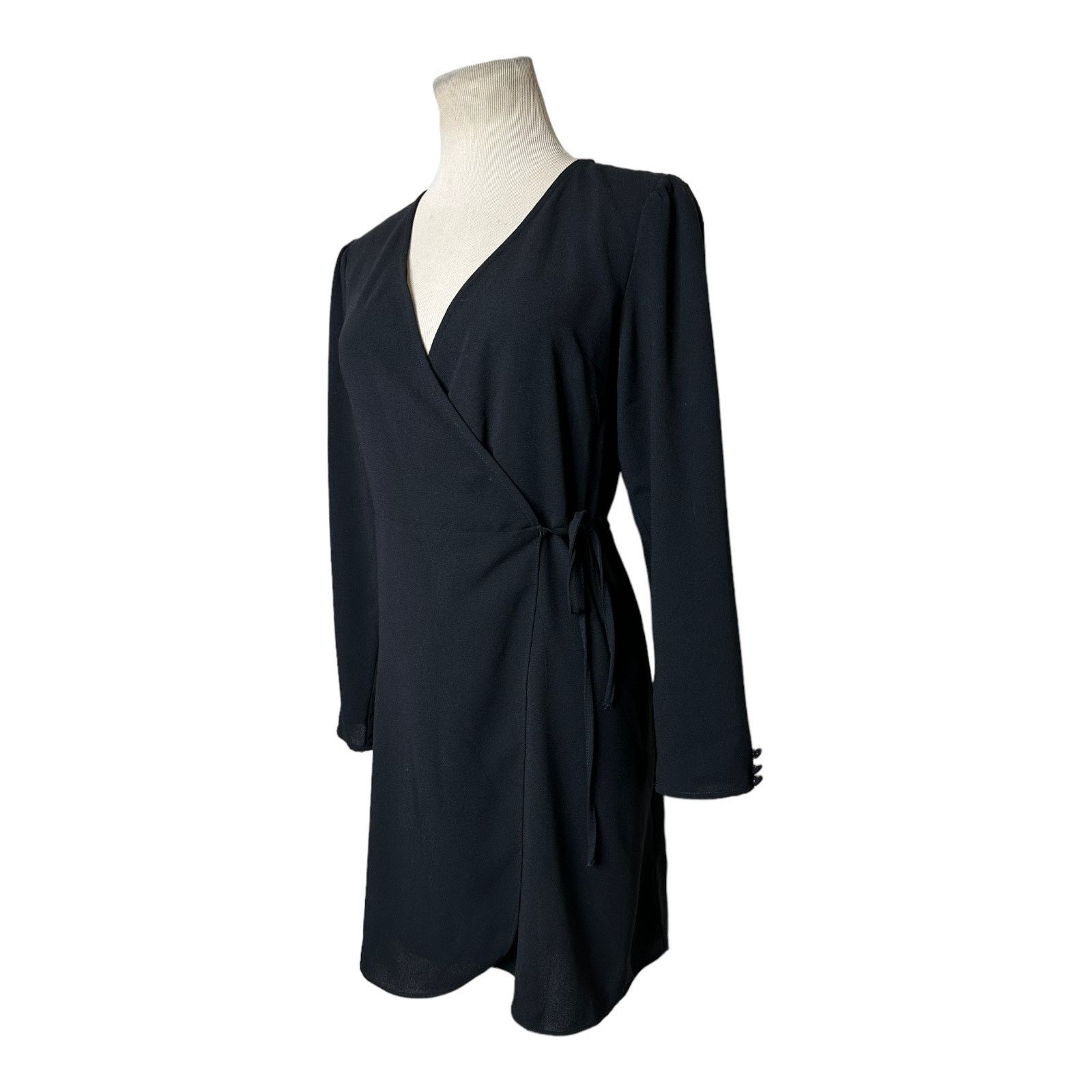 Topshop Topshop black long sleeves wrap mini dress size 4 Size S / US 4 / IT 40 - 9 Thumbnail