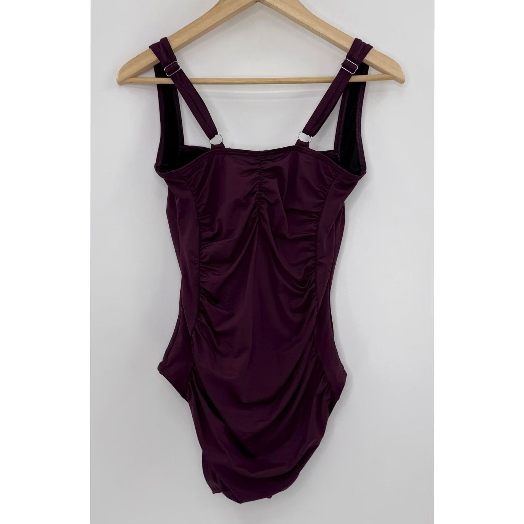 Vintage Sundance One Piece Swimsuit Ruched Plum Purple Sz Sm Beach Boho Mature Size ONE SIZE - 2 Thumbnail