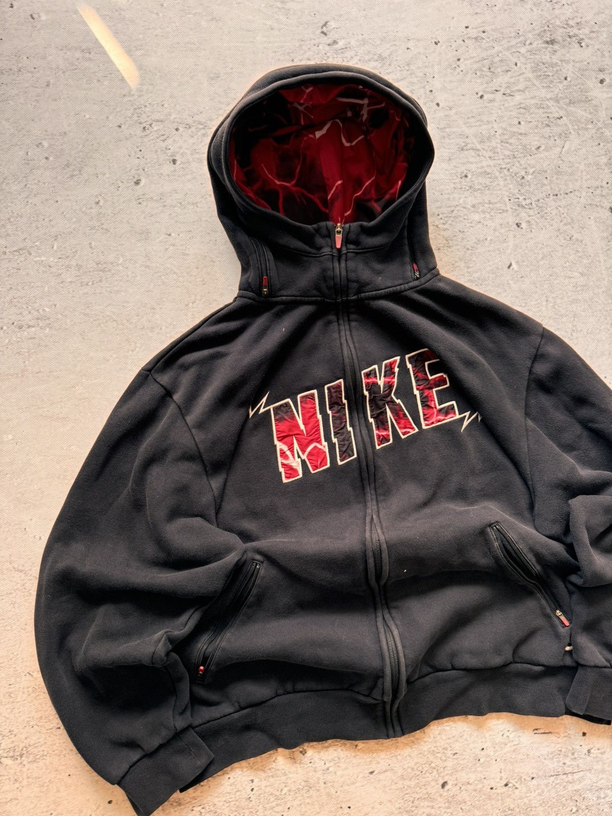Nike × Vintage NIKE SPECIAL EDITION VINTAGE CENTER LOGO OVERSIZE ZIP HOODIE Size US XL / EU 56 / 4 - 2 Thumbnail