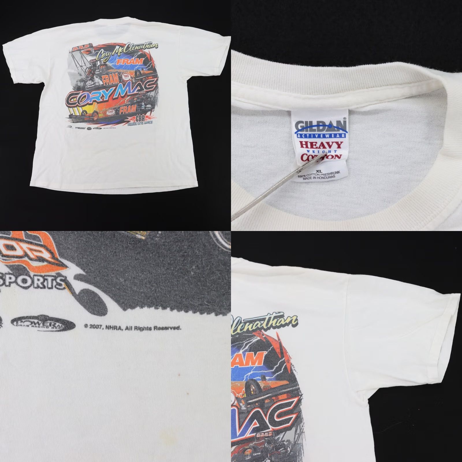 Gildan Vintage Cory Mac Racing Team Shirt - Single XL White - Condition Size US XL / EU 56 / 4 - 8 Thumbnail