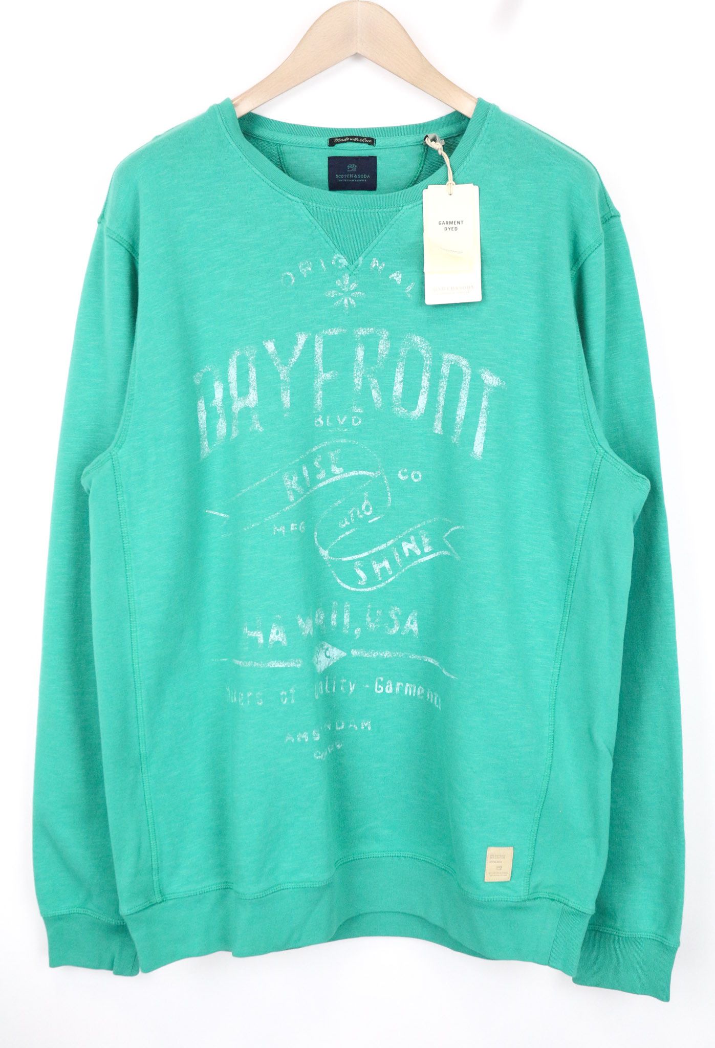Scotch & Soda 2XL Green Graphic Fleece Sweatshirt 75026 Size US XXL / EU 58 / 5 - 1 Thumbnail
