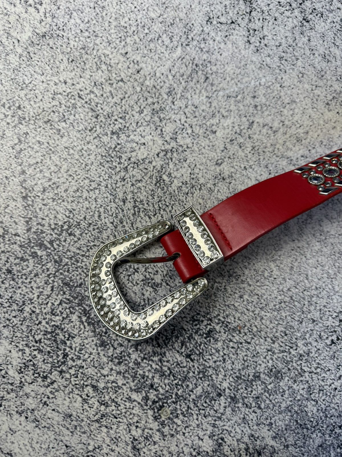 B.B. Simon Y2k 2000s BB Simon Type Red Rhinestone Crystal Belt Size ONE SIZE - 6 Thumbnail