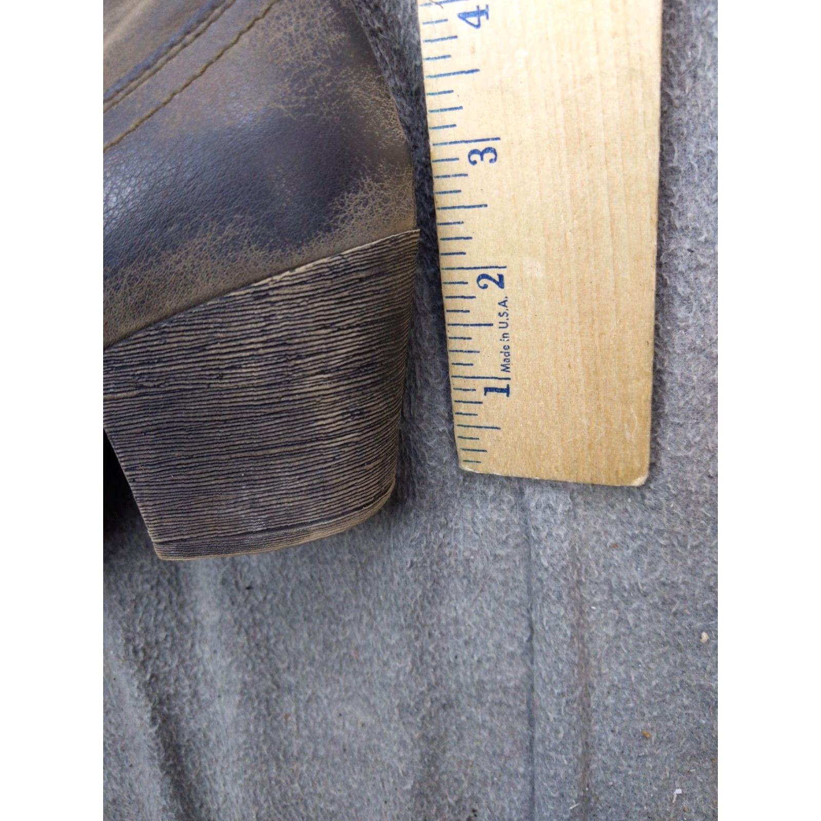 Vintage Western Boots Womens 6 Brown Synthetic Ankle Block Heel Booties Size US 6 / IT 36 - 2 Thumbnail
