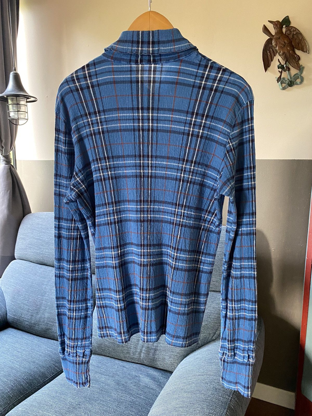 Tsumori Chisato TSUMORI CHISATO Blue Plaid Button Pleated Shirt Size M / US 6-8 / IT 42-44 - 2 Thumbnail