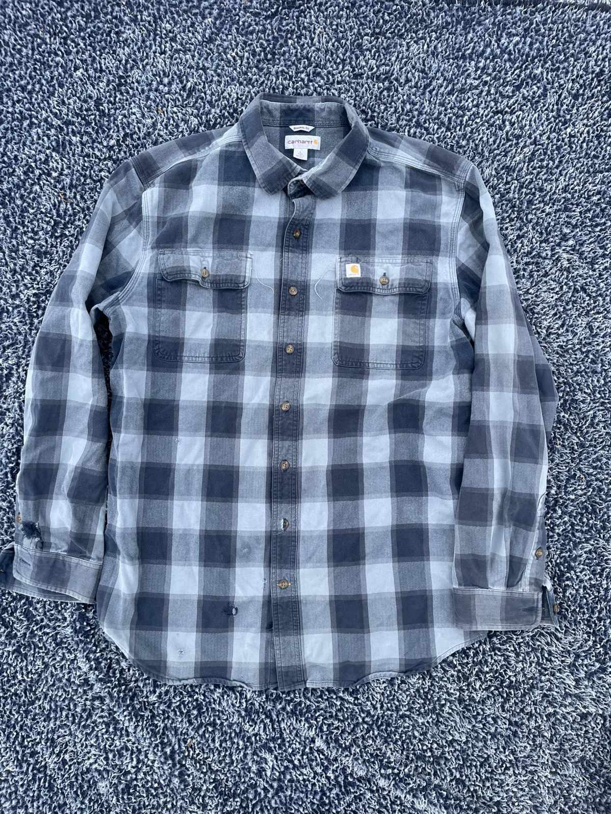 Carhartt Carhartt blue and white plaid flannel Size US XL / EU 56 / 4 - 5 Thumbnail