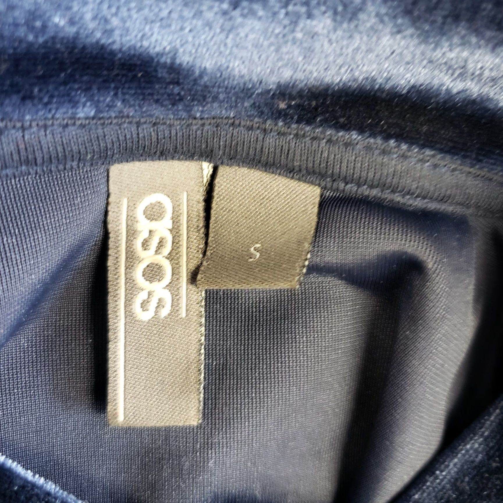 Asos ASOS Womens Top Shirt Velour Short Sleeve Mock Neck Blue Small Size S / US 4 / IT 40 - 3 Thumbnail