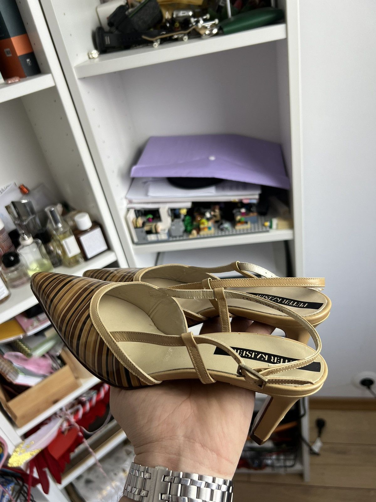 Vintage Y2K kitten heels shoes US4 avantgarde secretary 00s