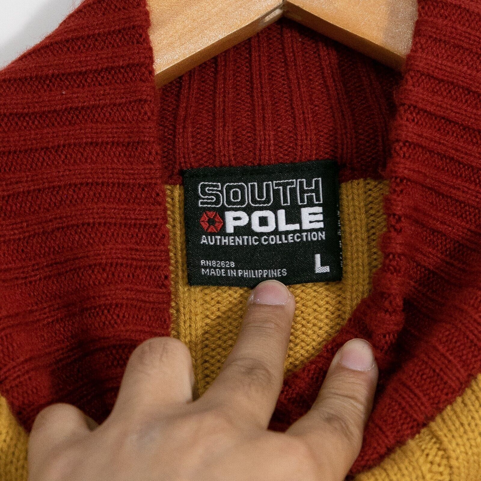 Southpole × Vintage Vintage Southpole Acrylic Striped Sweater Large - Mock Neck Size US L / EU 52-54 / 3 - 3 Thumbnail