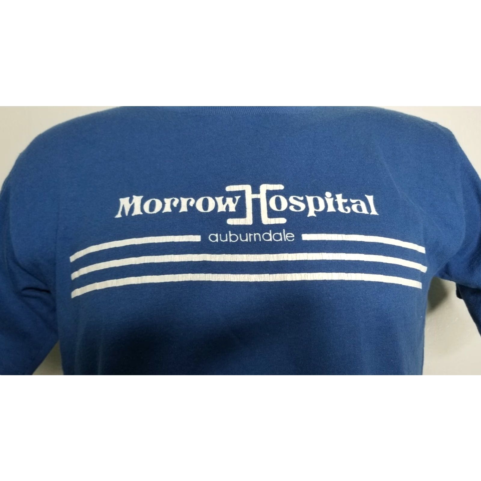 Jerzees VINTAGE Jerzees T-Shirt Men Large Blue 80s Single Stitch Crew Neck Short Sleeve Graphic Print USA - Morrow Hospital Auburndale FL - Size L Mens Size US L / EU 52-54 / 3 - 2 Thumbnail
