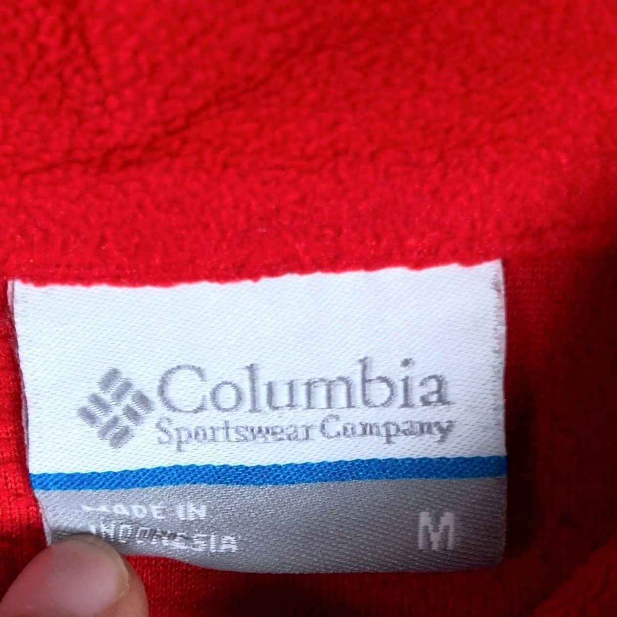 Vintage Columbia Womens Sweater Red Pullover 1/4 Zip Fleece Outdoors Stretch Medium Regular Long Sleeve V-Neck Solid Cotton? Polyester Spandex Size M / US 6-8 / IT 42-44 - 4 Thumbnail