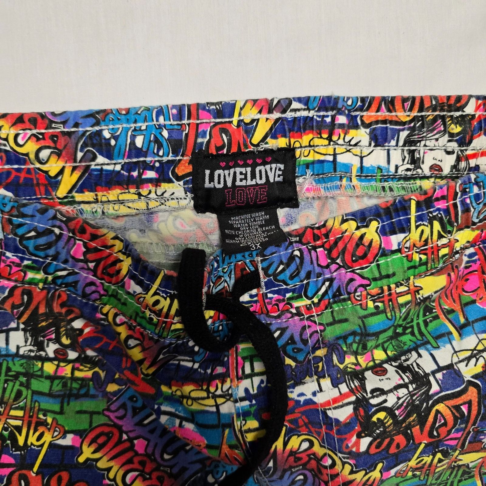 Loveless LoveLove Graffiti Print Jogger Pants 3X Colorful Streetwear Size 38" / US 16 / IT 52 - 6 Thumbnail