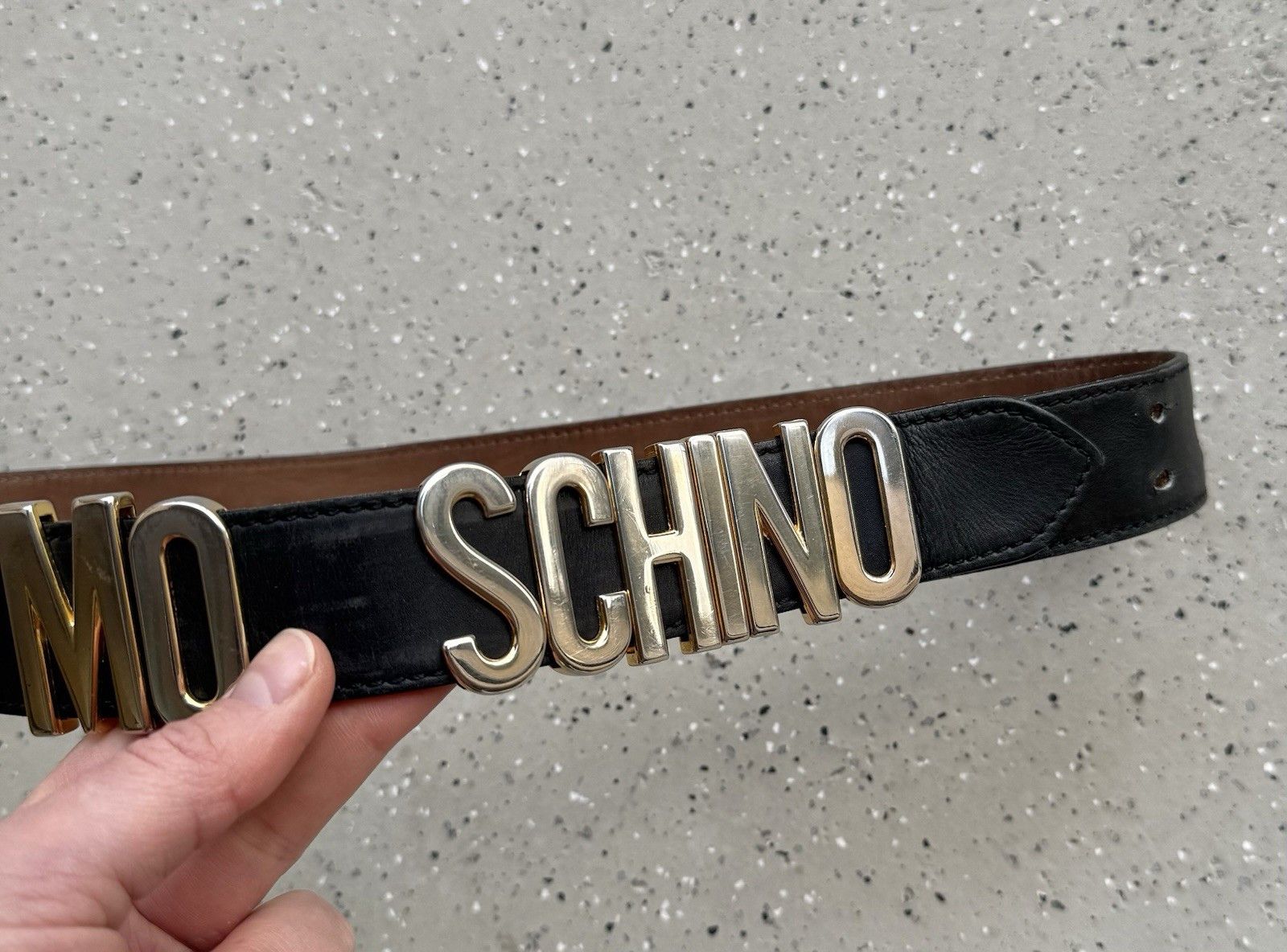 Moschino Vintage Moschino Womens Lettering Logo Leather Belt 85 cm Size ONE SIZE - 5 Thumbnail