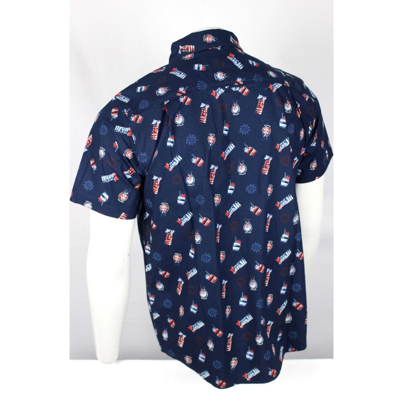 Hurley Hurley Men's Freaky Tiki Shirt Short Sleeve Woven Button Shirt M Medium Blue Size US M / EU 48-50 / 2 - 2 Thumbnail