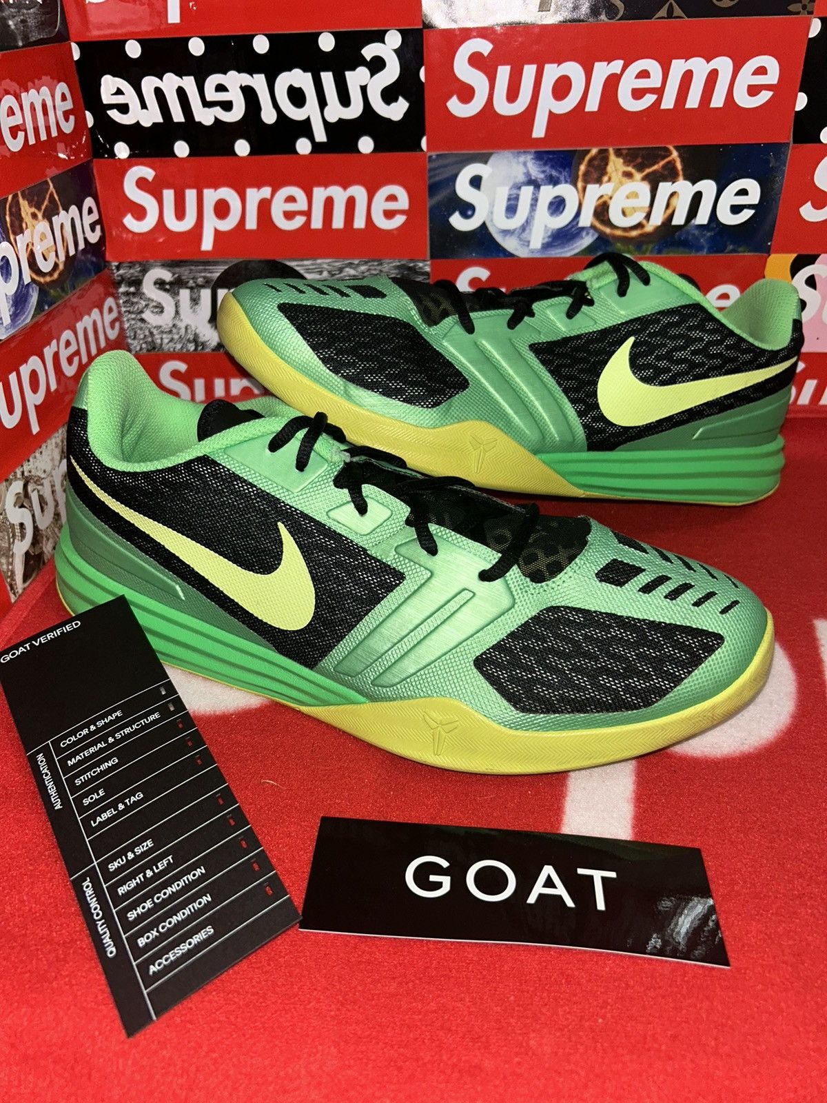 image of Nike Kb Mentality Black Volt Poison Green 704942-001 Size 13 Shoes, Men's